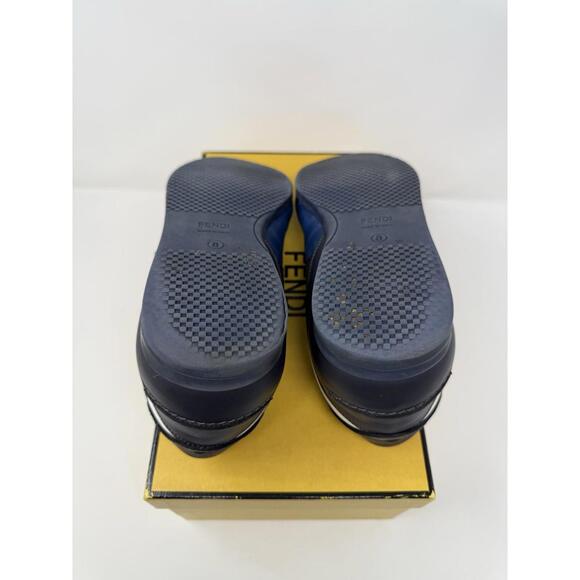 Fendi Low Top Monogram Sneaker Blue Leather Size 8 US / 7 UK main image 7